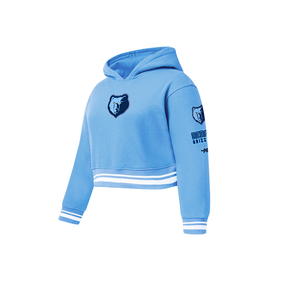 NBA MEMPHIS GRIZZLIES RETRO CLASSIC LITTLE GIRLS RIB FLEECE PULLOVER HOODIE (UNIVERSITY BLUE) - Image 2
