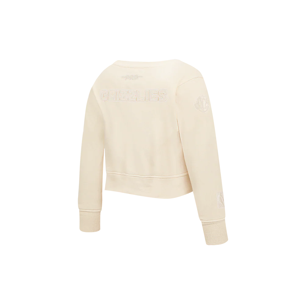 NBA MEMPHIS GRIZZLIES NEUTRAL TODDLER GIRLS FLEECE CREWNECK (EGGSHELL) - Image 4