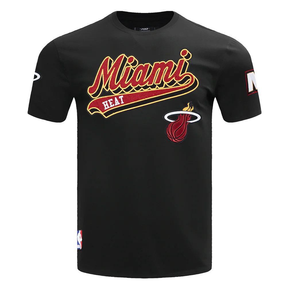 NBA MIAMI HEAT SCRIPT TAIL MEN'S TEE (BLACK)