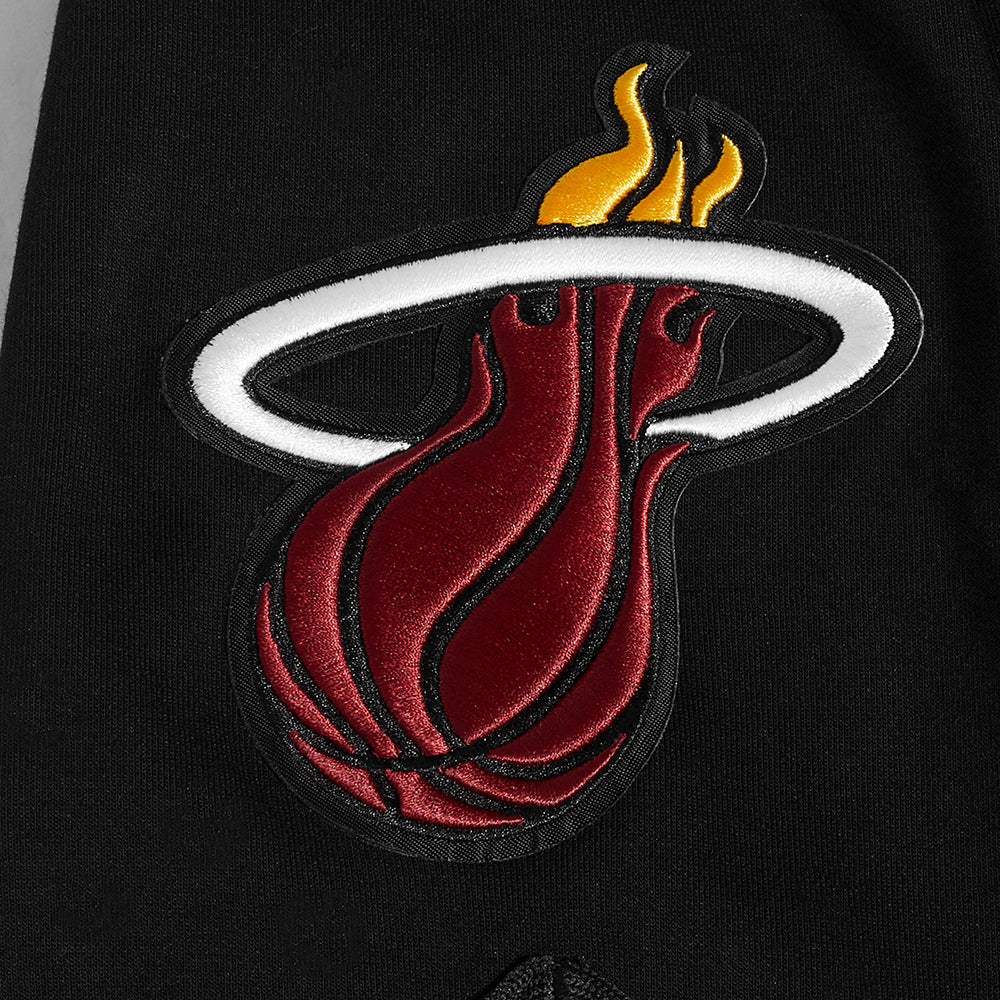 NBA MIAMI HEAT CLASSIC MEN'S PRO SS DOUBLE KNIT JACKET (BLACK) - Image 7