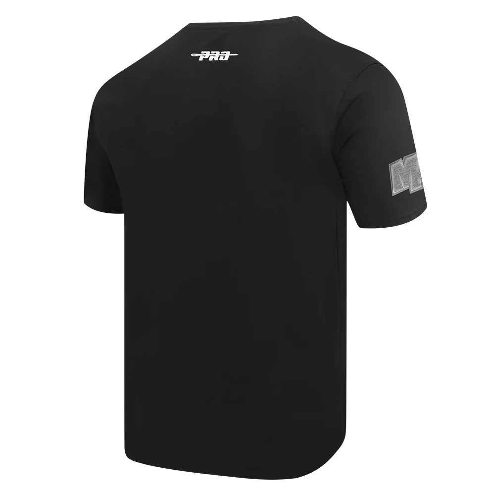 NBA MIAMI HEAT REVERSE FRENCH TERRY MEN'S COTTON JERSEY DROP SHOULDER TEE (BLACK) - Image 4