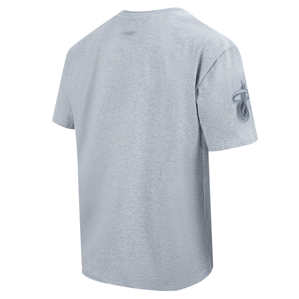 NBA MIAMI HEAT NEUTRAL MEN'S DROP SHOULDER TEE (DARK HEATHER GRAY) - Image 4