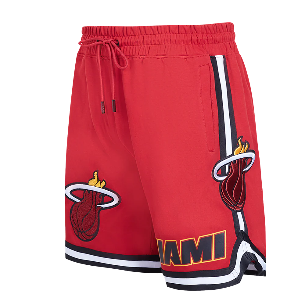 NBA MIAMI HEAT CLASSIC CHENILLE MEN'S SHORT (CARDINAL RED/BLACK)