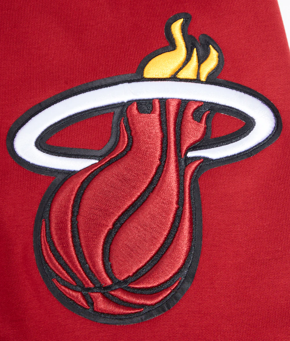 NBA MIAMI HEAT CLASSIC CHENILLE MEN'S FULL ZIP HOODIE (CARDINAL RED) - Image 7