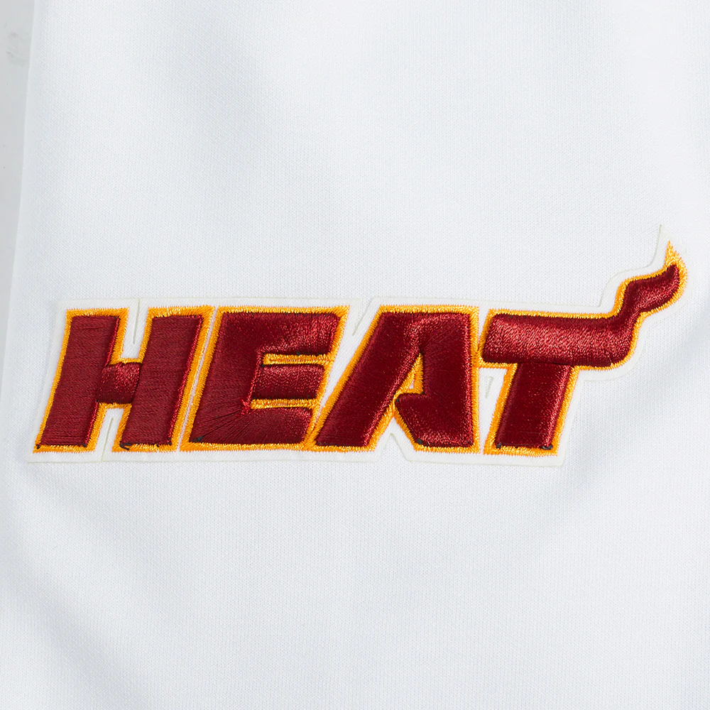 NBA MIAMI HEAT CLASSIC CHENILLE MEN'S FULL ZIP PULLOVER HOODIE (WHITE) - Image 8