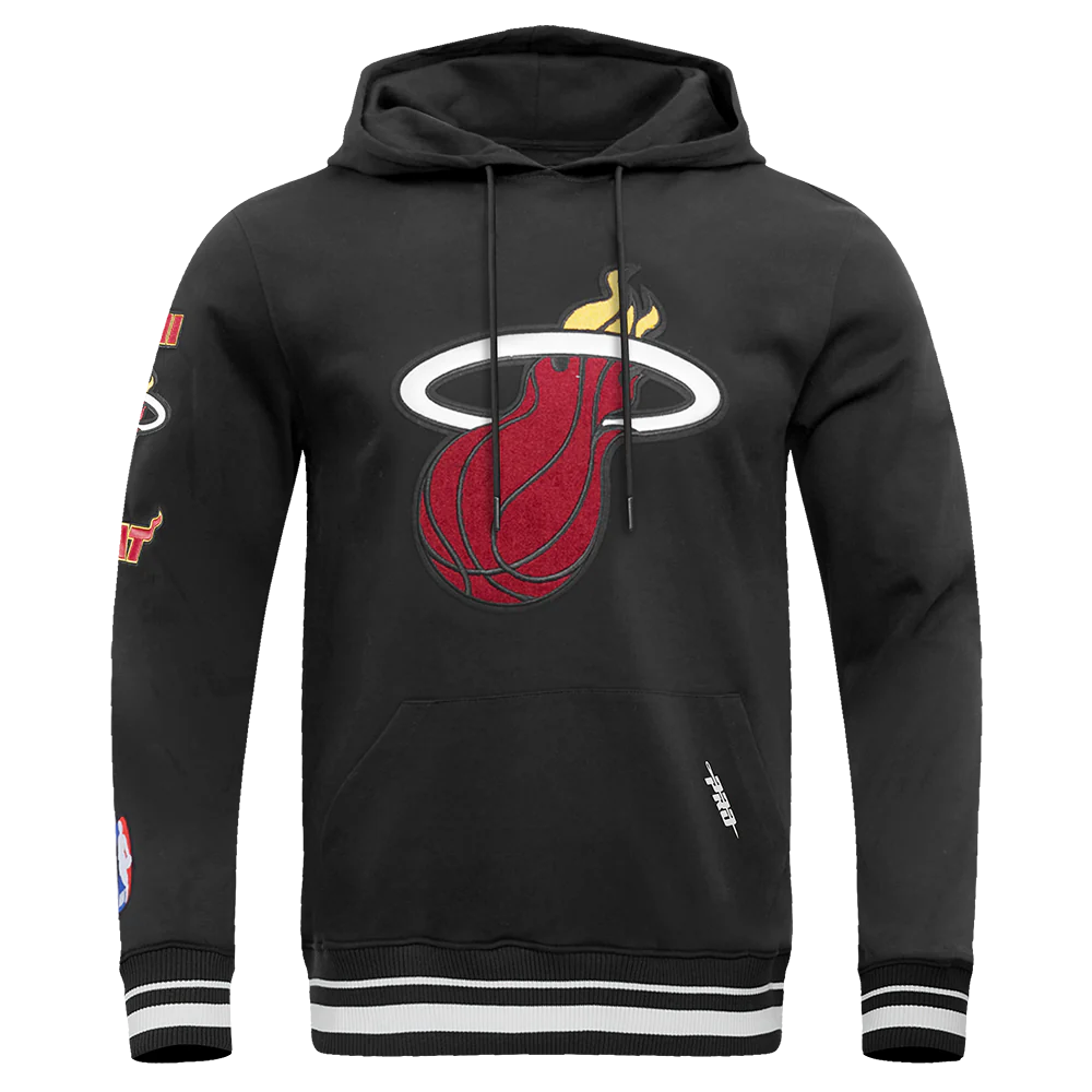NBA MIAMI HEAT RETRO CLASSIC MEN'S PULLOVER HOODIE (BLACK)