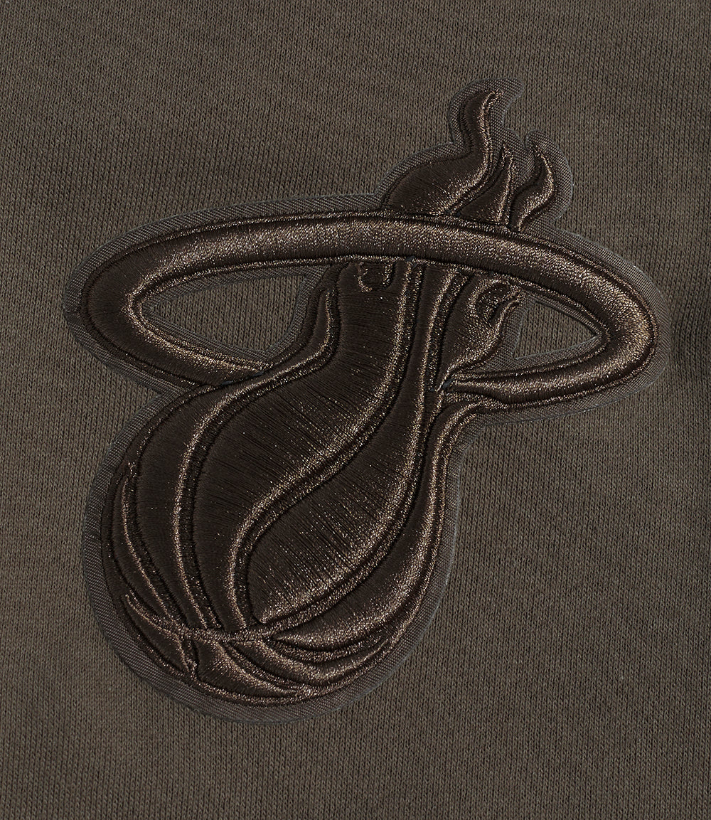 NBA MIAMI HEAT NEUTRAL MEN'S DROP SHOULDER PULLOVER HOODIE (DARK TAUPE) - Image 5