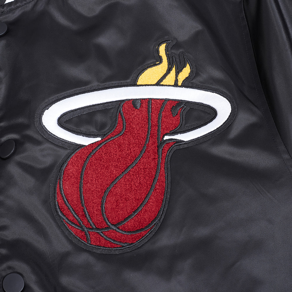 NBA MIAMI HEAT BEST OF MEN'S RIB SATIN JACKET (BLACK) - Image 11