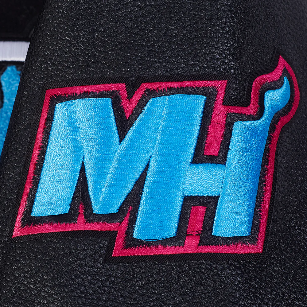 NBA MIAMI HEAT CITY EDITION 25-26 MEN'S RIB WOOL VARSITY JACKET (BLACK) - Image 5