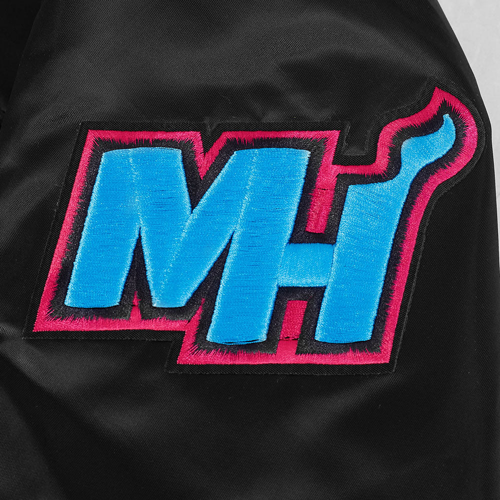 NBA MIAMI HEAT CITY EDITION 25-26 MEN'S PRO SATIN YD RIB JACKET (BLACK) - Image 5