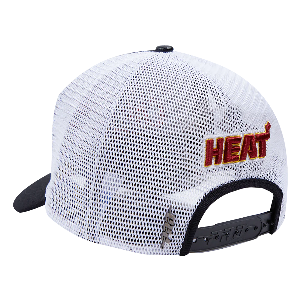 NBA MIAMI HEAT SCRIPT TAIL TRUCKER HAT (BLACK) - Image 4