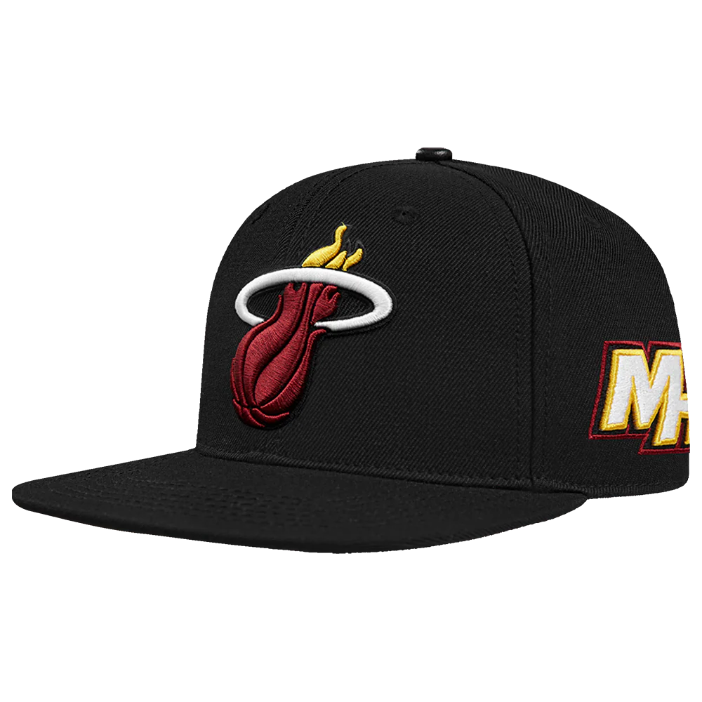 NBA MIAMI HEAT FAST LANE WOOL SNAPBACK HAT (BLACK) - Image 3