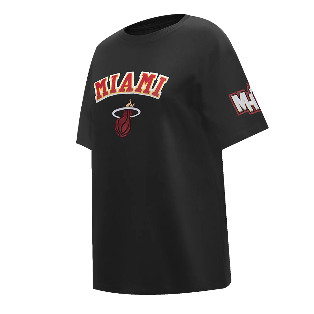 NBA MIAMI HEAT CLASSIC WIND WOMEN'S CTN BF TEE (BLACK) - Image 2