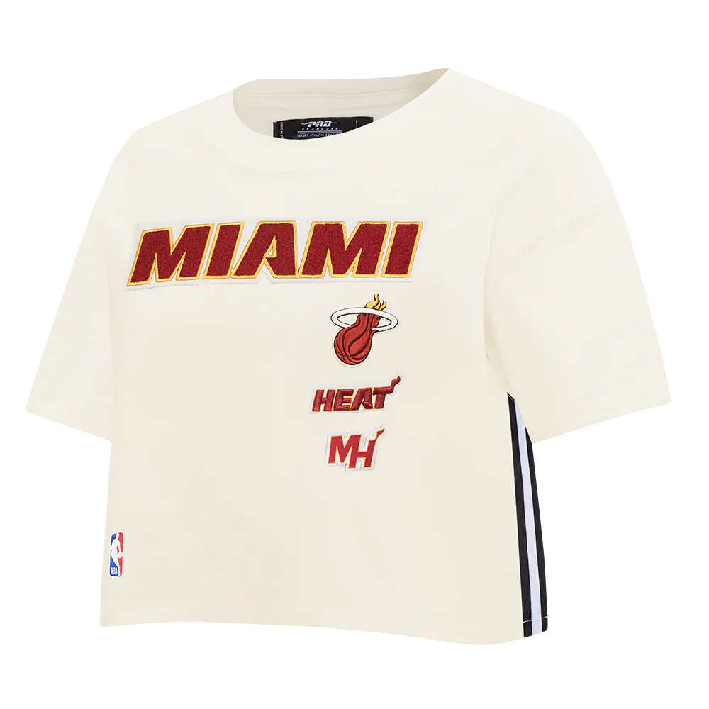 NBA MIAMI HEAT RETRO CLASSIC WOMEN'S BOXY TEE (EGGSHELL) - Image 2