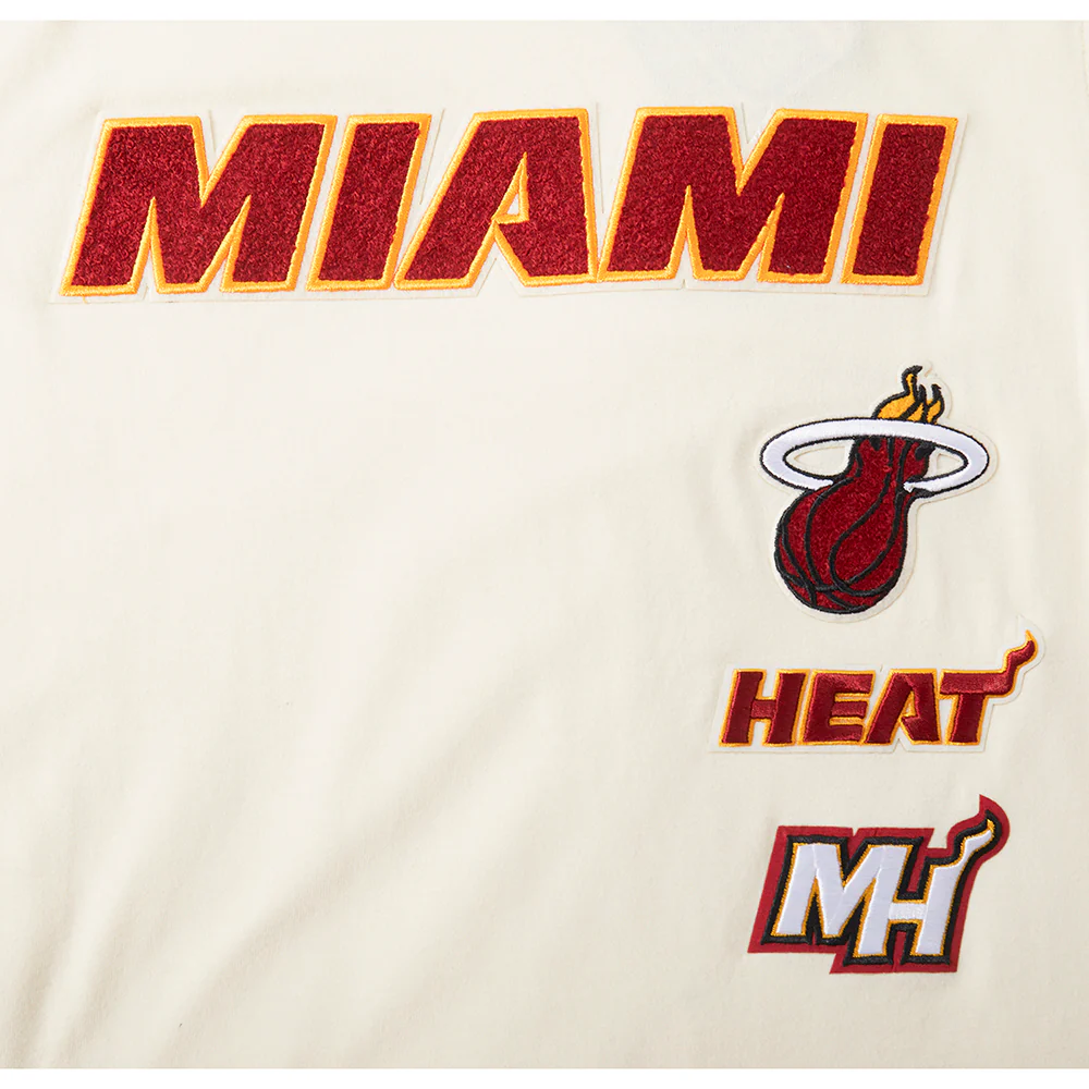 NBA MIAMI HEAT RETRO CLASSIC BIG BOY'S SS TAPING TEE (EGGSHELL/ BLACK) - Image 5