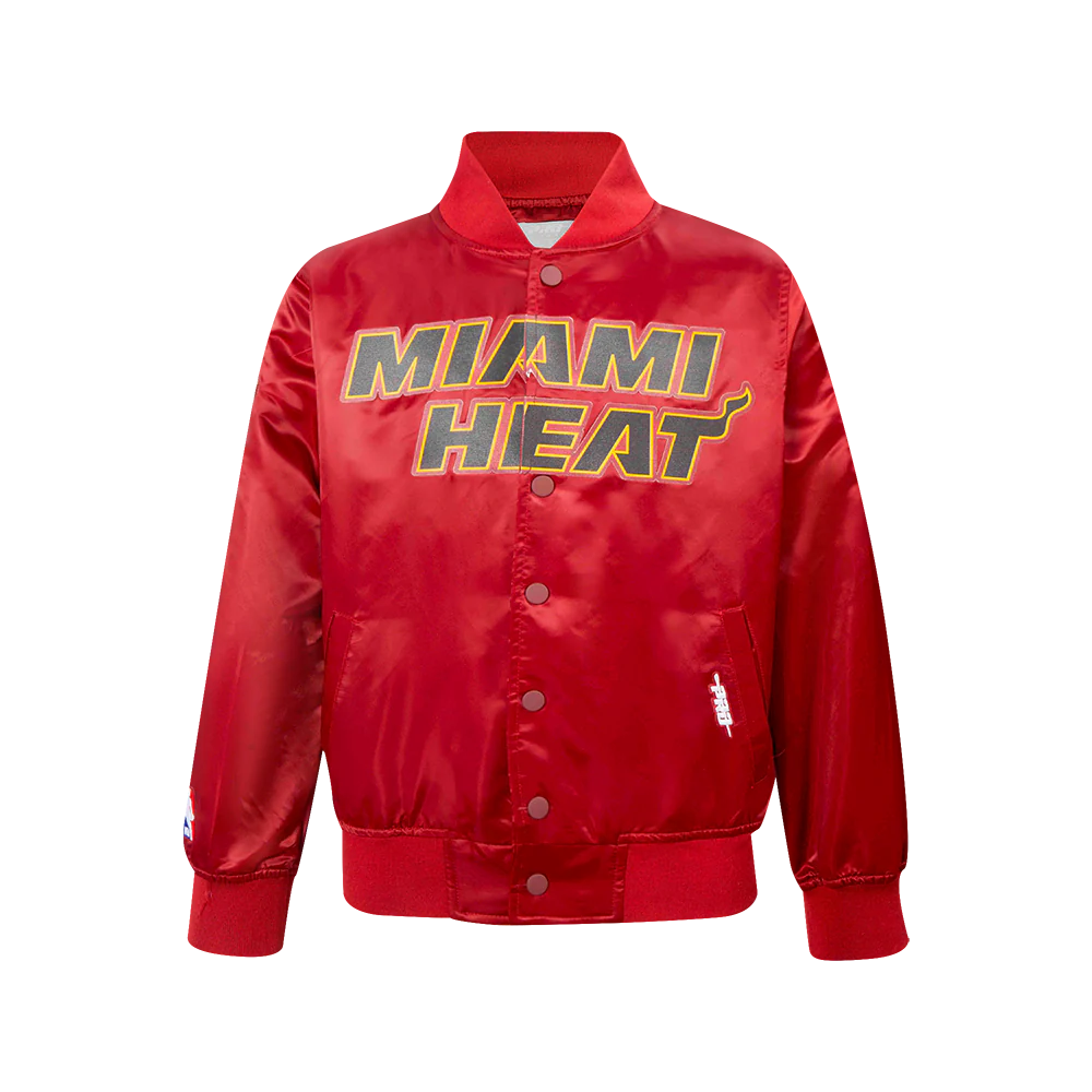 NBA MIAMI HEAT CLASSIC BIG BOYS SATIN JACKET (CARDINAL RED)