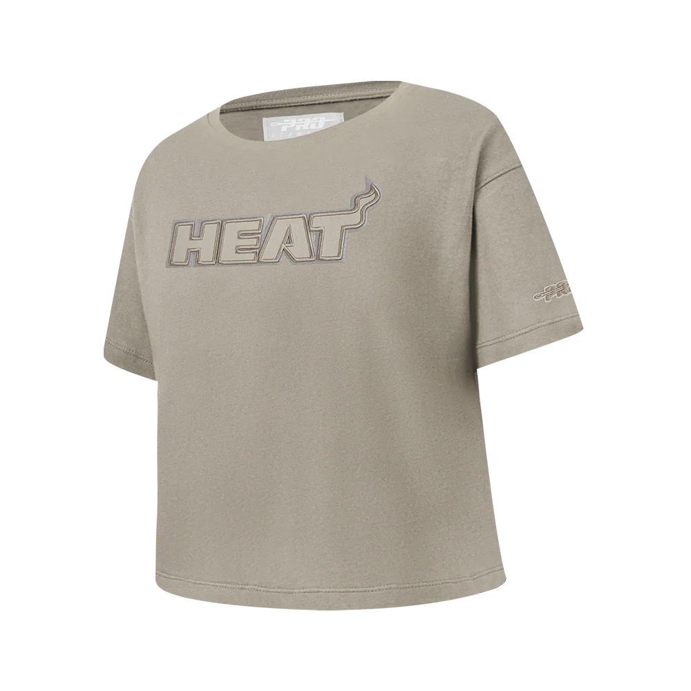NBA MIAMI HEAT NEUTRAL BIG GIRLS SS BOXY TEE (TAUPE) - Image 2