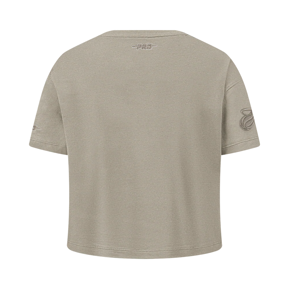 NBA MIAMI HEAT NEUTRAL BIG GIRLS SS BOXY TEE (TAUPE) - Image 3