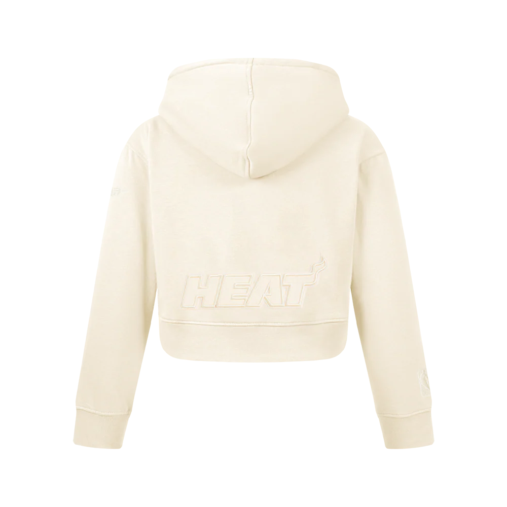 NBA MIAMI HEAT NEUTRAL BIG GIRLS FLC PO HOODIE (EGGSHELL) - Image 3