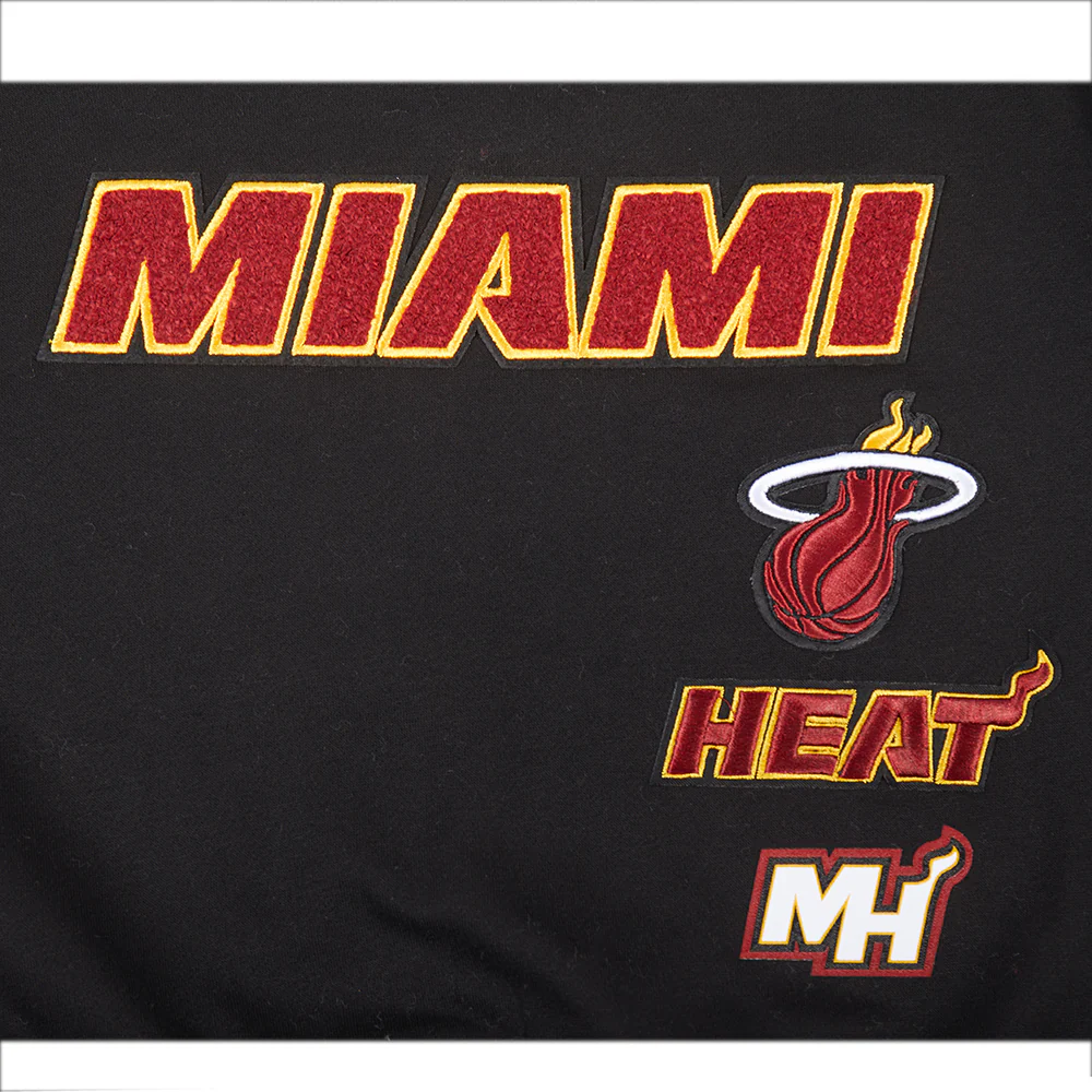 NBA MIAMI HEAT RETRO CLASSIC BIG GIRLS RIB FLEECE CREWNECK (BLACK) - Image 5