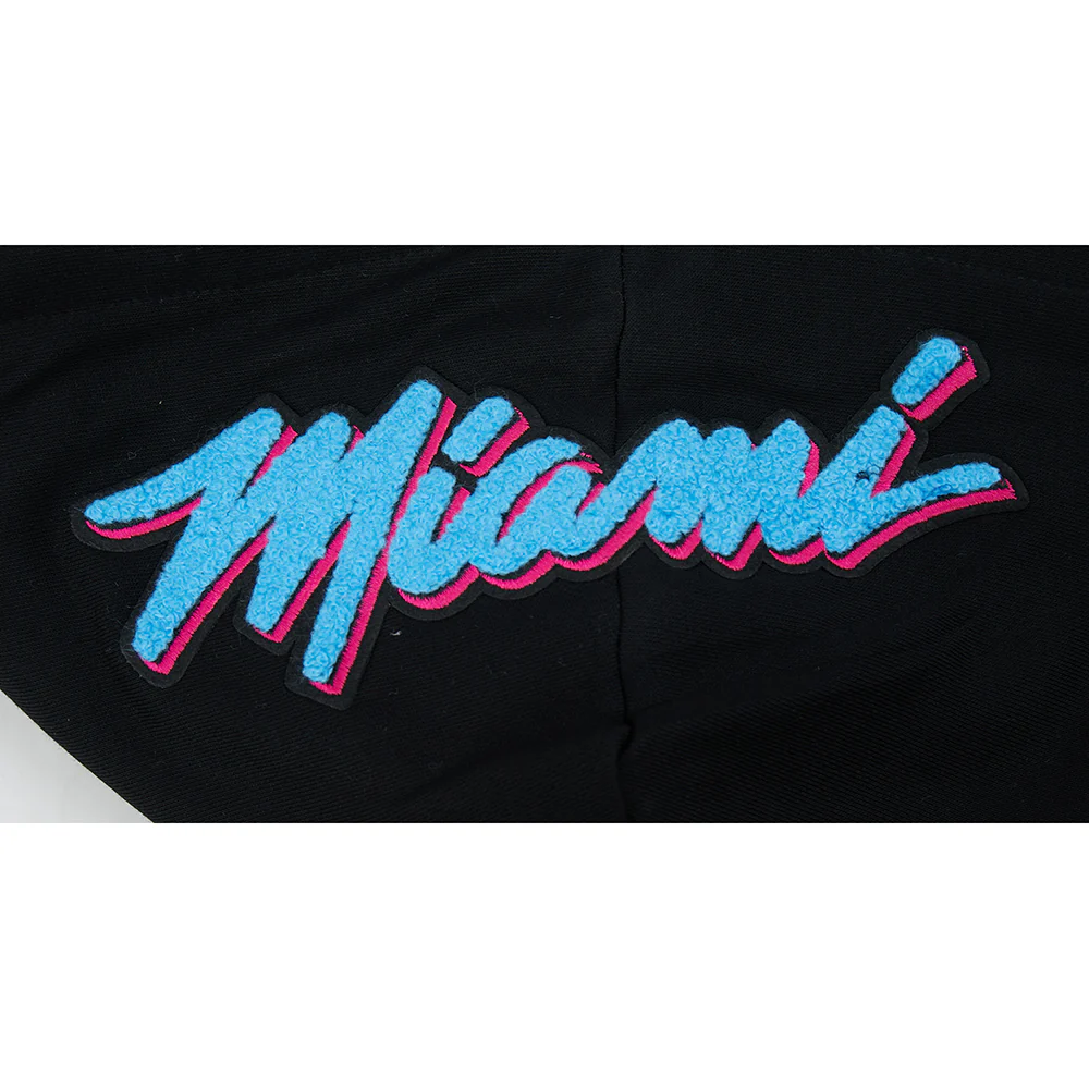 NBA MIAMI HEAT CITY EDITION 25-26 WOMEN'S RIB FLC CROPPED PO HOODIE (BLACK) - Image 5