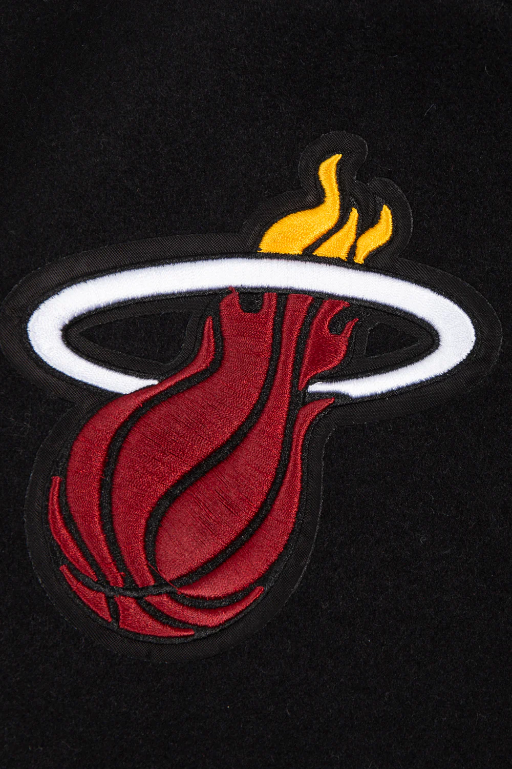 NBA MIAMI HEAT CLASSIC WOMEN'S WOOL VARSITY JACKET (JET BLACK) - Image 5