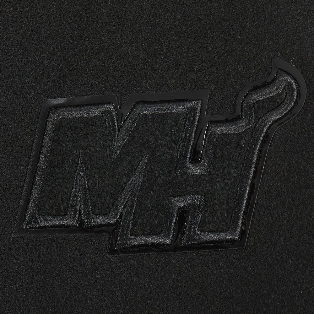 NBA MIAMI HEAT TRIPLE BLACK WOMEN'S WOOL VARSITY JACKET (TRIPLE BLACK WOMEN'S) - Image 5