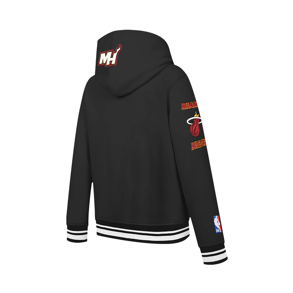 NBA MIAMI HEAT RETRO CLASSIC TODDLER BOYS RIB FLEECE PULLOVER HOODIE (BLACK) - Image 4