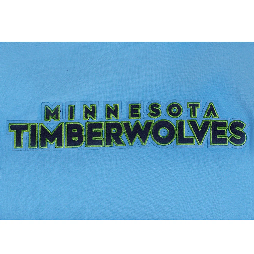 NBA MINNESOTA TIMBERWOLVES CLASSIC CHENILLE MEN'S TEE (UNIVERSITY BLUE) - Image 5