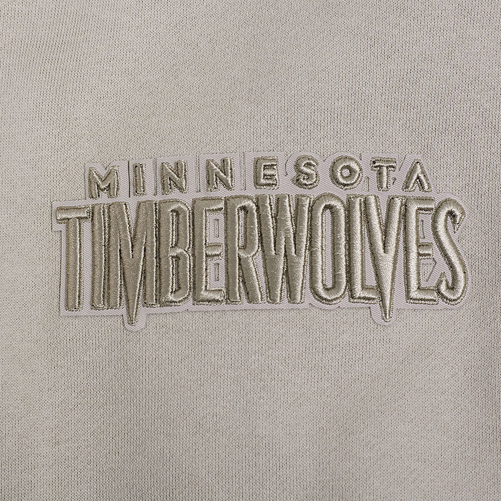 NBA MINNESOTA TIMBERWOLVES NEUTRAL MEN'S DROP SHOULDER FLC CREWNECK (TAUPE) - Image 6