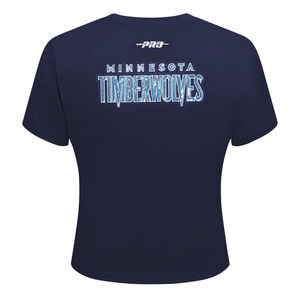 NBA MINNESOTA TIMBERWOLVES GAME DAY CLASSICS WOMEN'S SJ BABY DOLL TEE (MIDNIGHT NAVY) - Image 3