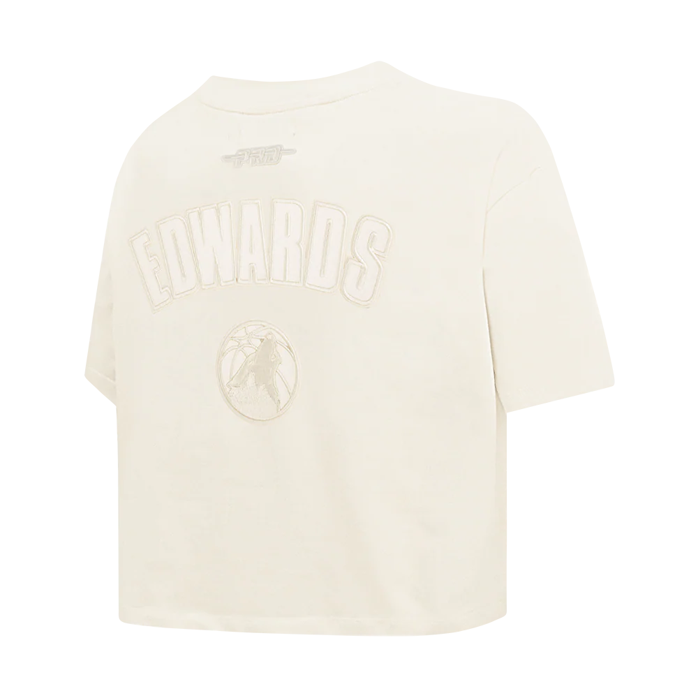 NBA MINNESOTA TIMBERWOLVES ANTHONY EDWARDS #5 NEUTRAL PNN WOMEN'S SJ BOXY TEE (EGGSHELL) - Image 4