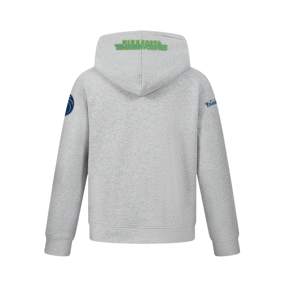 NBA MINNESOTA TIMBERWOLVES CLASSIC BIG BOYS FLC PO HOODIE (HEATHER GREY) - Image 3