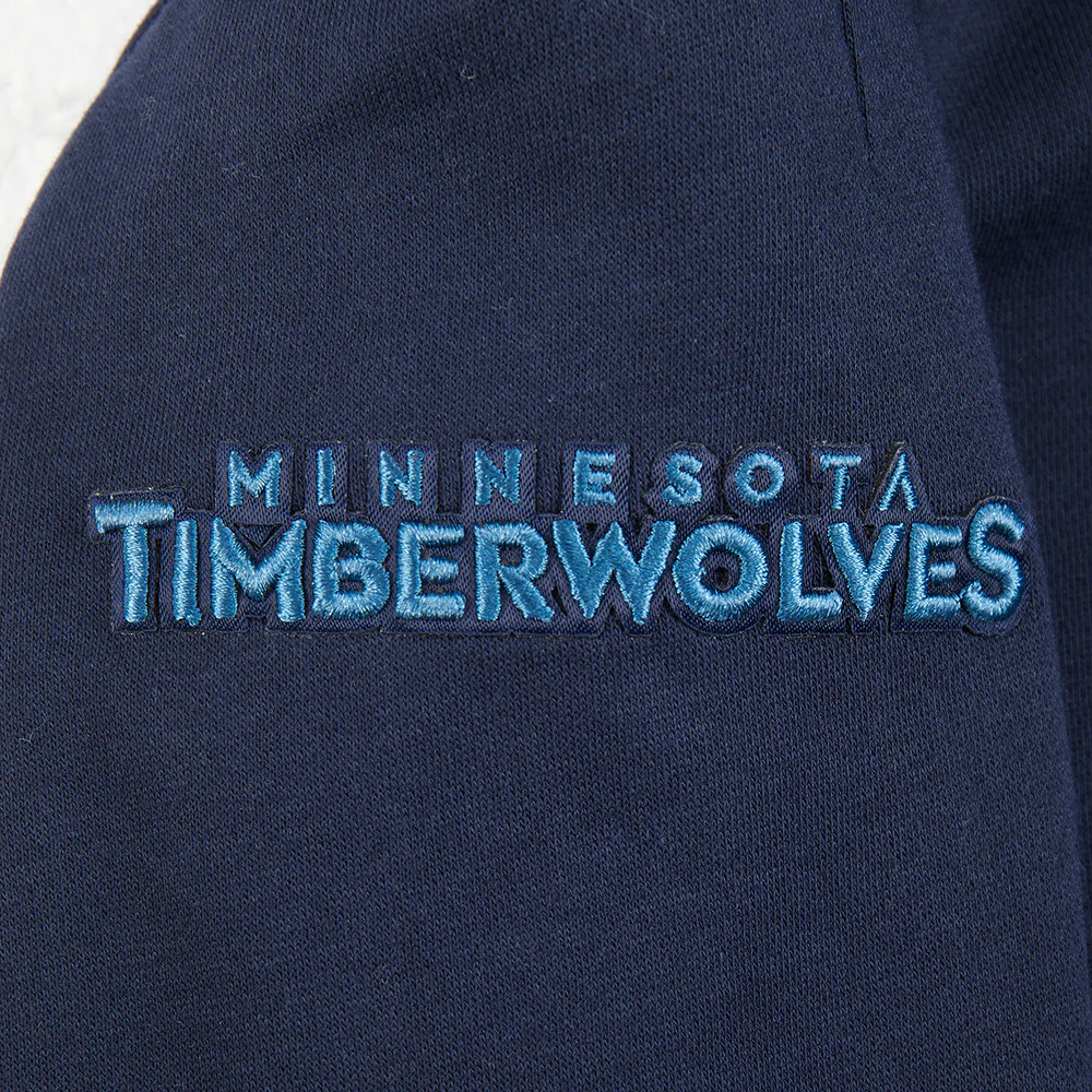 NBA MINNESOTA TIMBERWOLVES CLASSIC BIG BOY'S FLC FZ PO HOODIE (MIDNIGHT NAVY) - Image 6