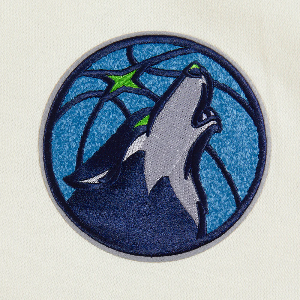 NBA MINNESOTA TIMBERWOLVES RETRO CLASSIC BIG BOY'S RIB FLC PO HOODIE (EGGSHELL/ MIDNIGHT NAVY) - Image 6