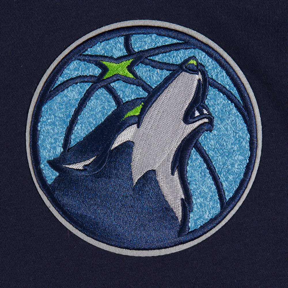 NBA MINNESOTA TIMBERWOLVES RETRO CLASSIC BIG BOYS RIB FLEECE PULLOVER HOODIE (MIDNIGHT NAVY) - Image 3