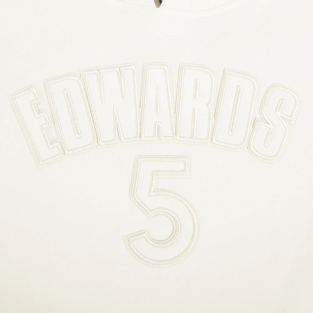 NBA MINNESOTA TIMBERWOLVES ANTHONY EDWARDS #5 NEUTRAL PNN BIG BOY'S FLEECE PO HOODIE (EGGSHELL) - Image 6