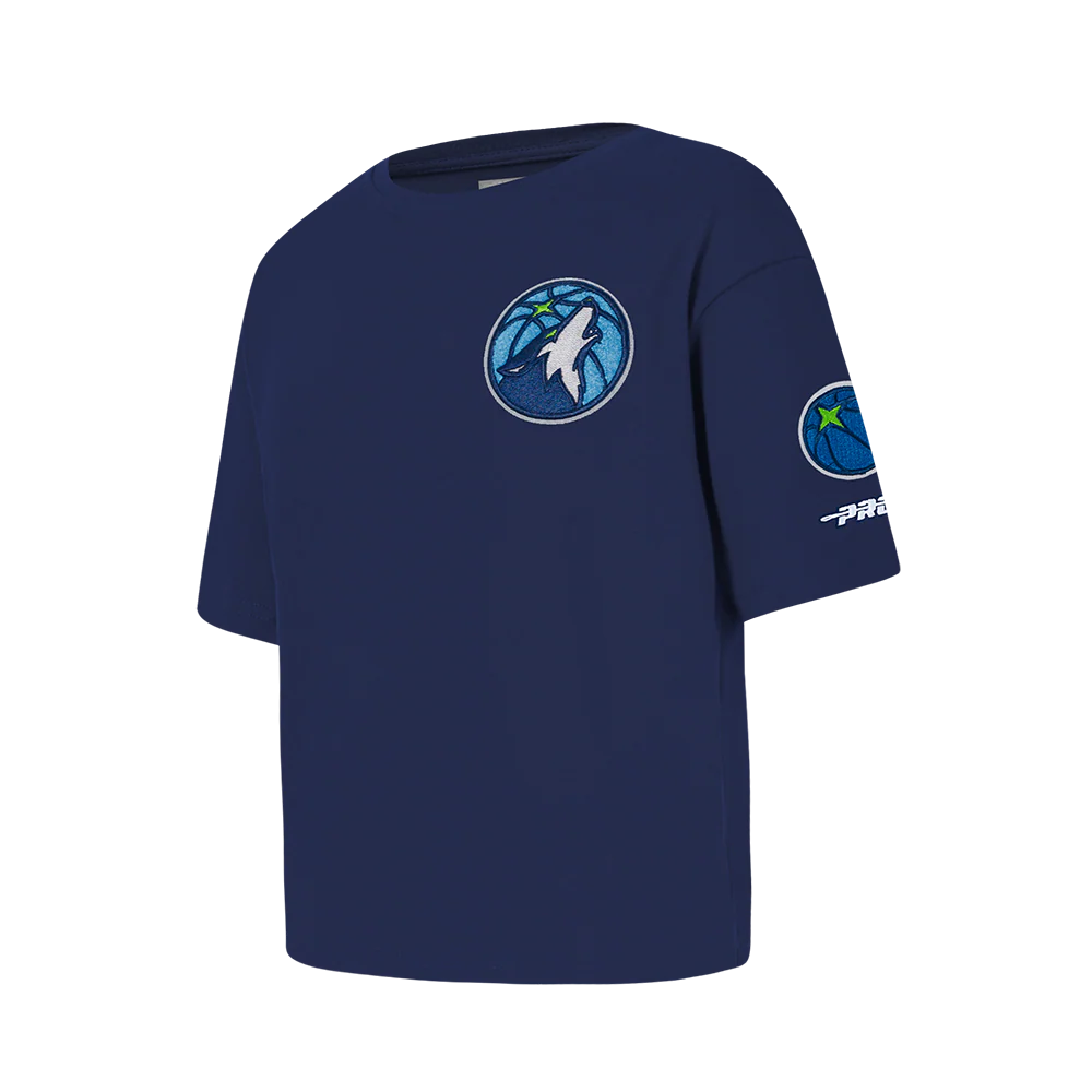 NBA MINNESOTA TIMBERWOLVES CLASSIC BIG GIRLS SHORT SLEEVE BOXY TEE (MIDNIGHT NAVY) - Image 2