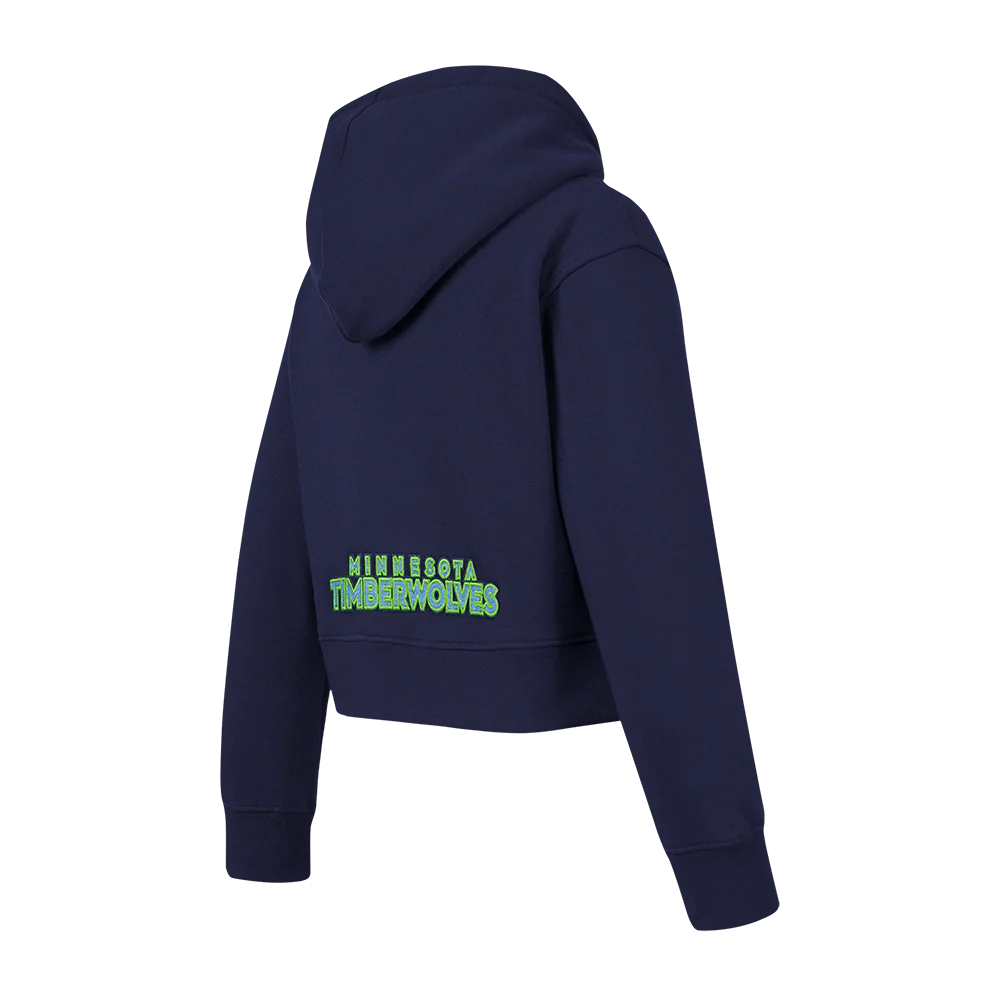 NBA MINNESOTA TIMBERWOLVES CLASSIC BIG GIRLS FLEECE FULL ZIP HOODIE (MIDNIGHT NAVY) - Image 4
