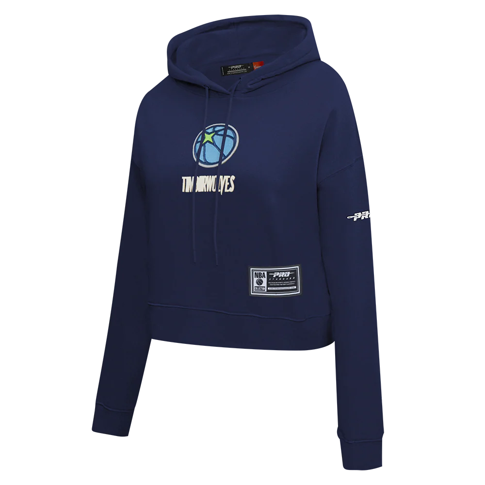 MINNESOTA TIMBERWOLVES MODERN ORIGINALS WOMEN'S FLC CROPPED PO HOO (MIDNIGHT NAVY) - Image 3