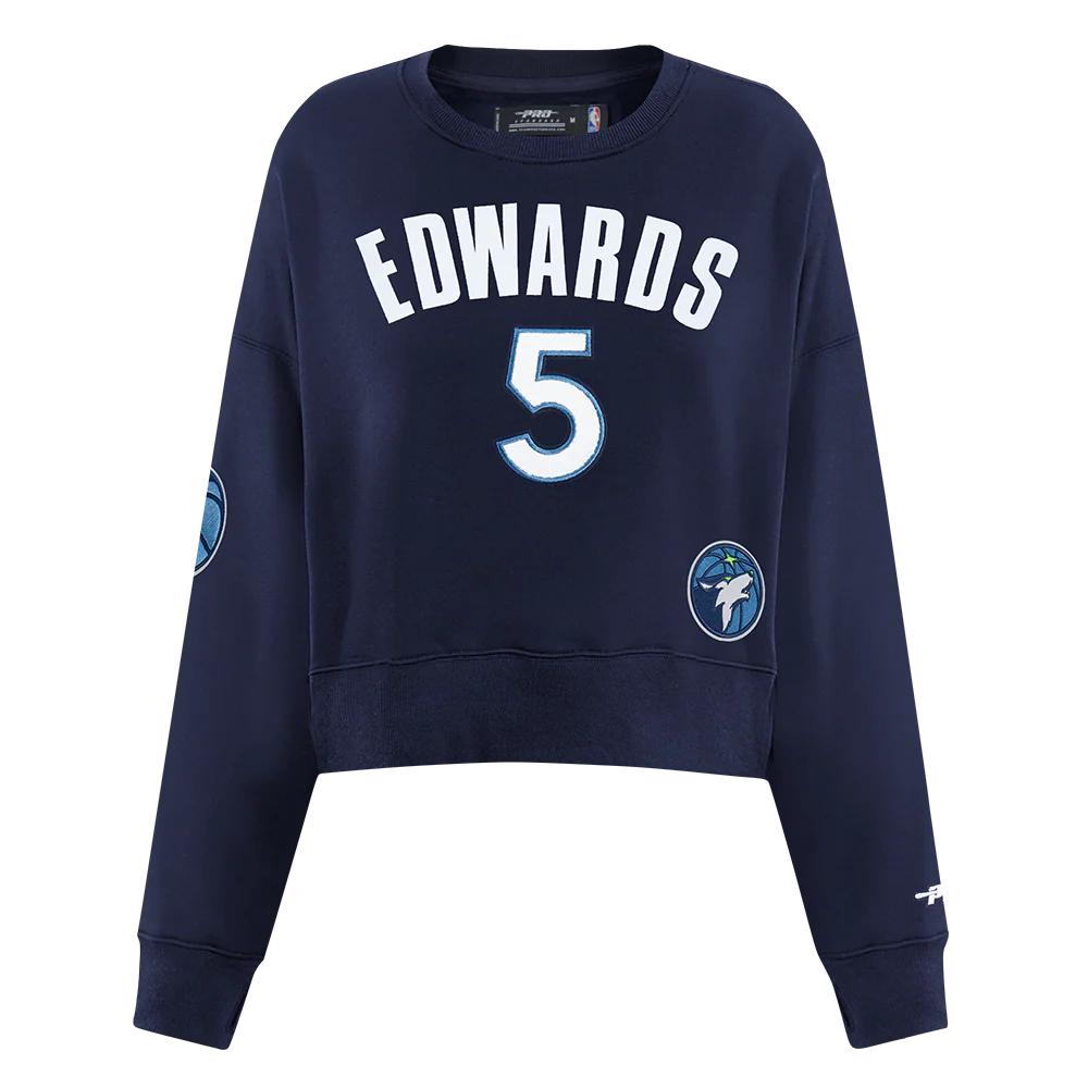 NBA MINNESOTA TIMBERWOLVES ANTHONY EDWARDS #5 CLASSIC PNN WOMEN'S FLC (MIDNIGHT NAVY)
