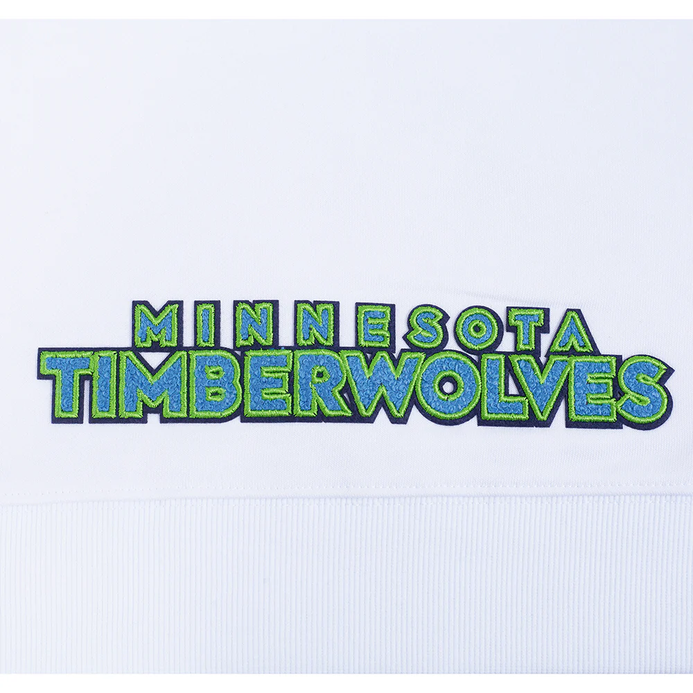 NBA MINNESOTA TIMBERWOLVES CLASSIC WOMEN'S FLC CROPPED PO HOODIE (WHITE) - Image 7