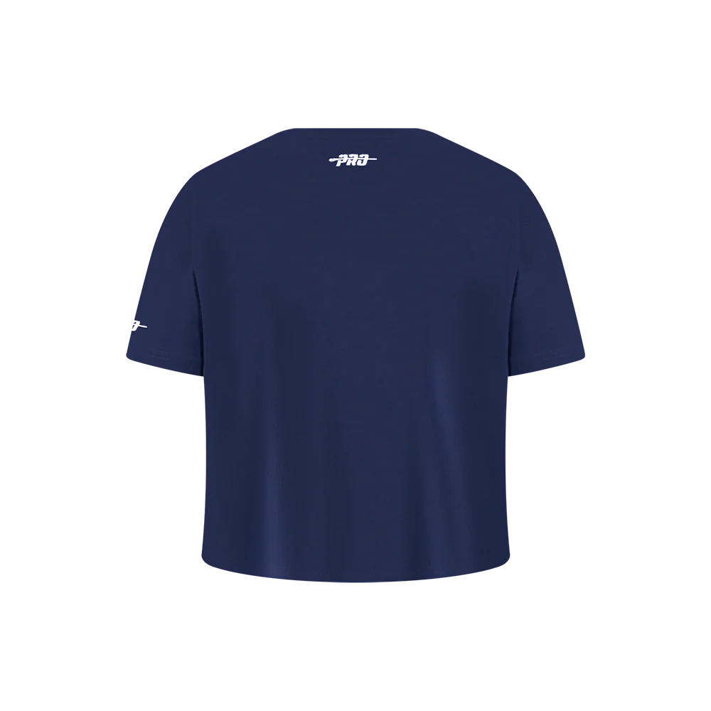 NBA MINNESOTA TIMBERWOLVES RETRO CLASSIC LITTLE GIRLS SHORT SLEEVE BOXY TEE (MIDNIGHT NAVY) - Image 3