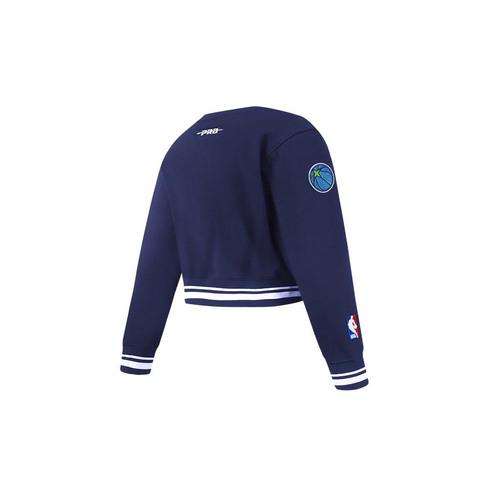 NBA MINNESOTA TIMBERWOLVES RETRO CLASSIC TODDLER GIRLS RIB FLEECE CREWNECK (MIDNIGHT NAVY) - Image 4