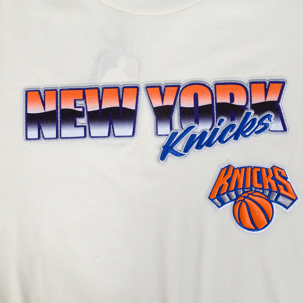NBA NEW YORK KNICKS CHROME MEN'S COTTON JERSEY DROP SHOULDER TEE (EGGSHELL) - Image 5