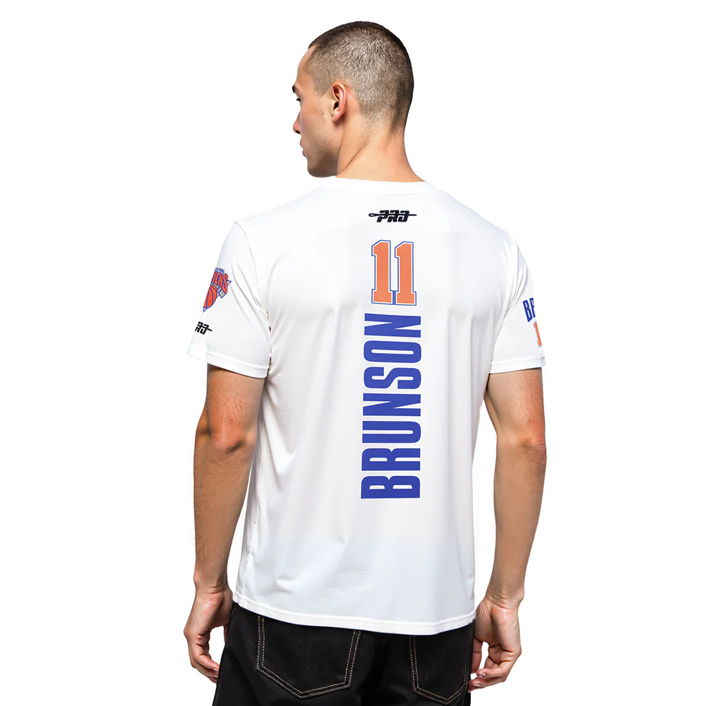 NBA NEW YORK KNICKS JALEN BRUNSON #11 CLASSIC PLAYER NAME AND NUMBER MEN'S SJ TEE - Image 2