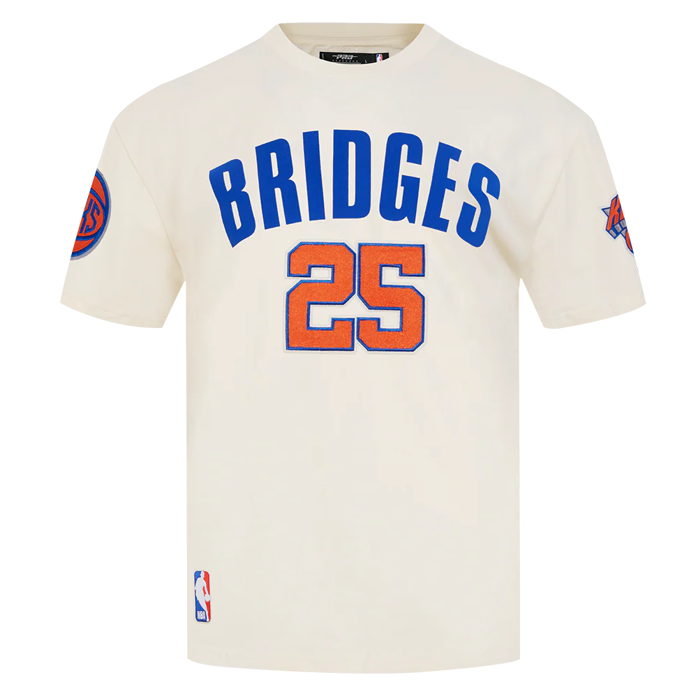 NBA NEW YORK KNICKS MIKAL BRIDGES #25 CLASSIC PNN MEN'S SJ TAPING TE (EGGSHELL/ROYAL BLUE)
