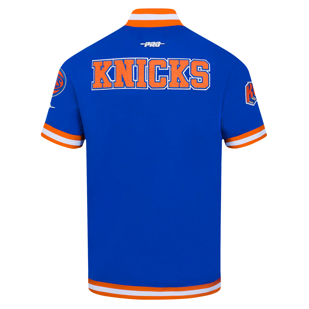 NBA NEW YORK KNICKS JALEN BRUNSON #11 CLASSIC PNN MEN'S DOUBLE KNIT JACKET (ROYAL BLUE/ORANGE) - Image 3