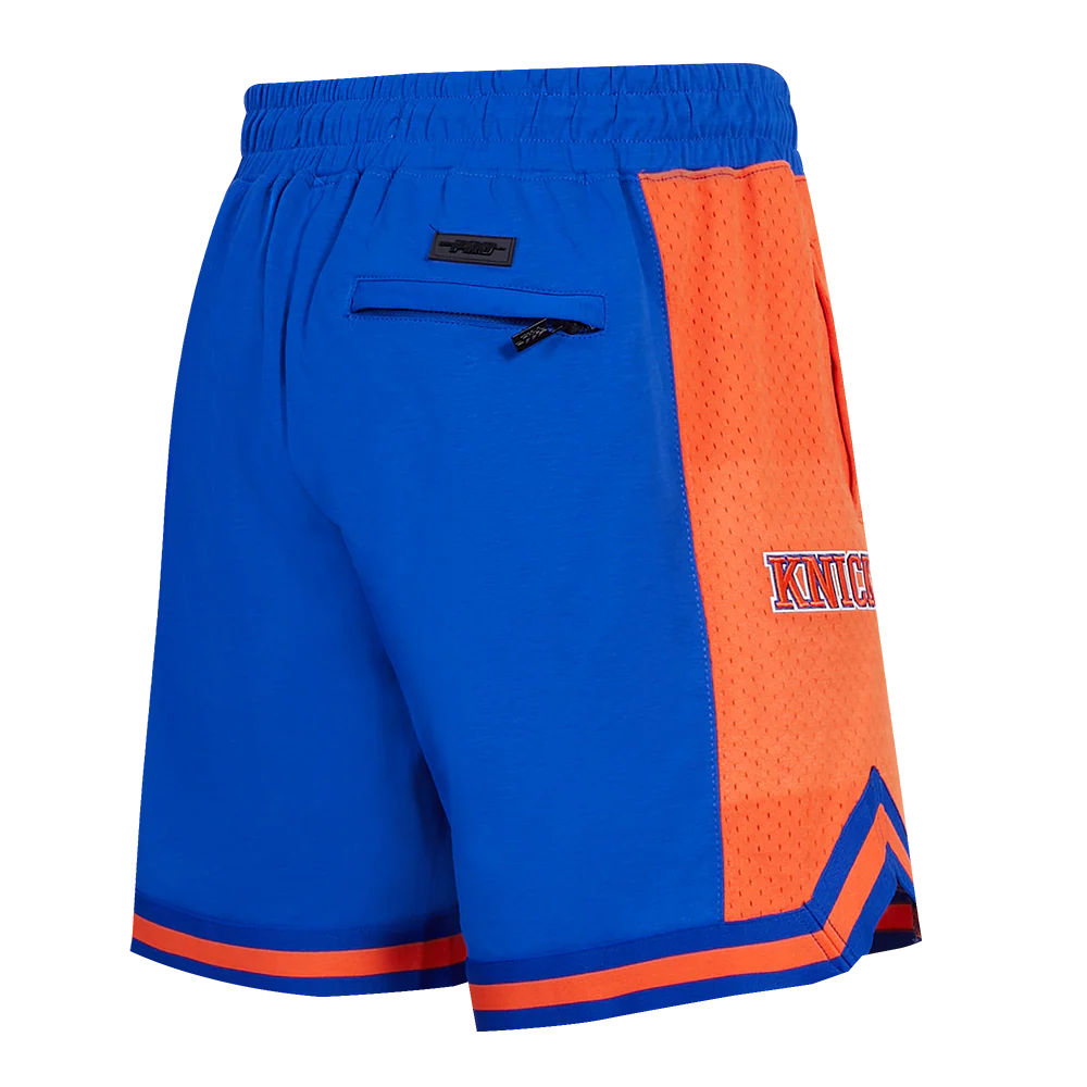 NBA NEW YORK KNICKS SCRIPT TAIL MEN'S DOUBLE KNIT 2.0 SHORT (ROYAL BLUE/ORANGE) - Image 3