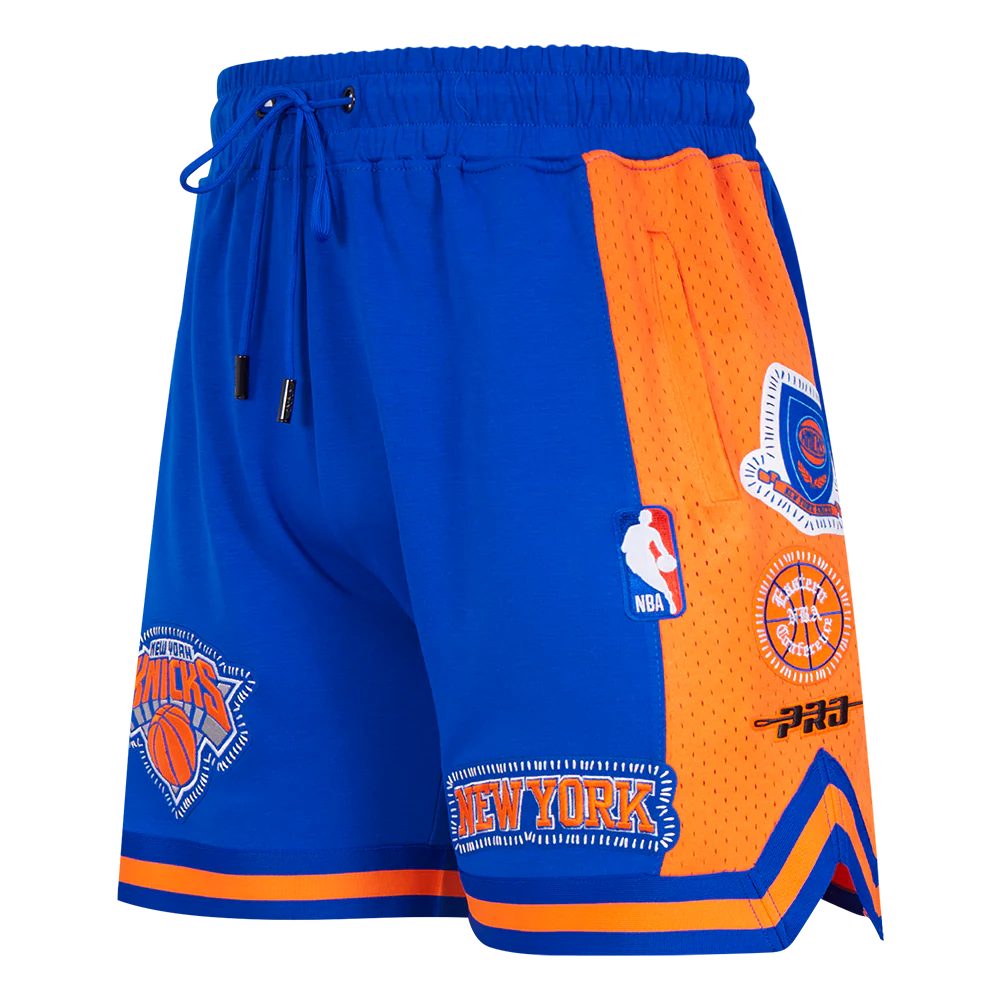 NBA NEW YORK KNICKS DIY PICK STITCH MEN'S DOUBLE KNIT 2.0 SHORT (ROYAL BLUE/ORANGE)
